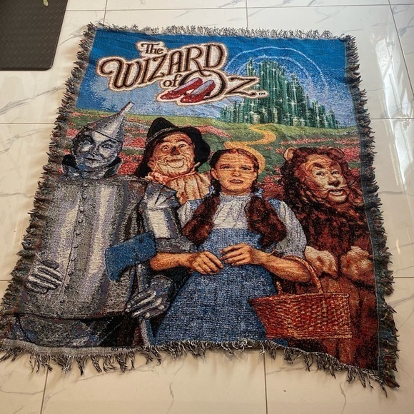 * RARE * Wizard of Oz & Nascar‎ x Cartoon Network woven blanket - Picture 3 of 4